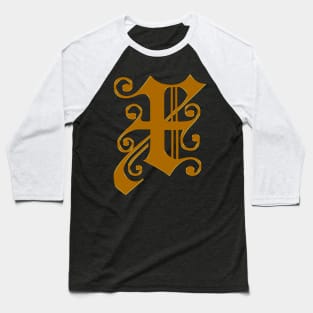 Golden Letter X Baseball T-Shirt